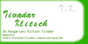 tivadar klitsch business card